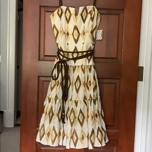 Milly Metallic Linen Diamond Embroidered Dress
